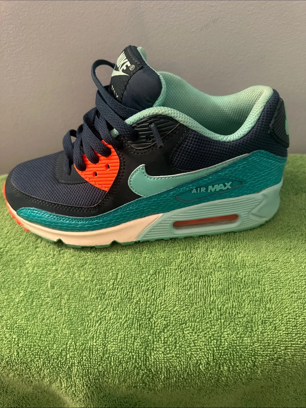 Nike Kids Air Max Navy Teal Coral Active Sneakers